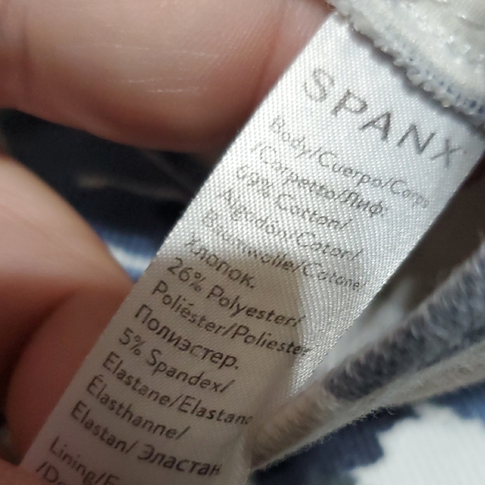 SPANX Blue and Cream Jeggings with Comfort Fit - Picture 3 of 9